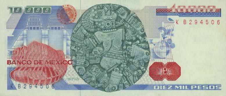 Back of Mexico p89c: 10000 Pesos from 1987