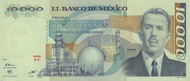 Front of Mexico p89c: 10000 Pesos from 1987