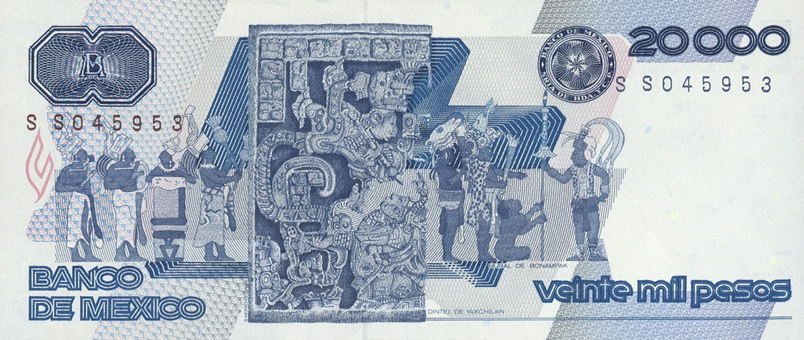 Back of Mexico p91a: 20000 Pesos from 1985