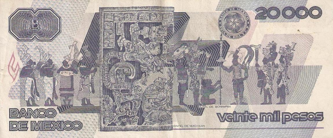 Back of Mexico p92a: 20000 Pesos from 1988