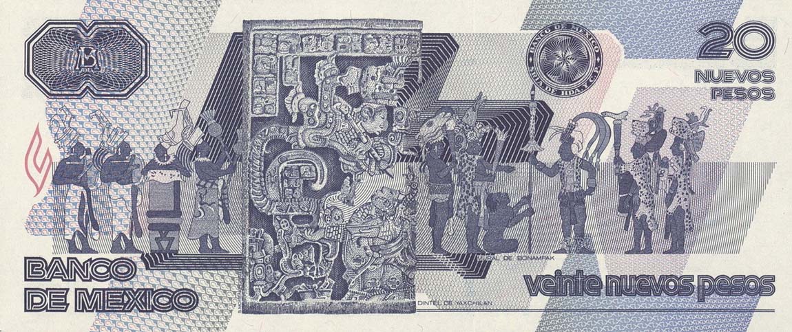 Back of Mexico p96: 20 Nuevos Pesos from 1992