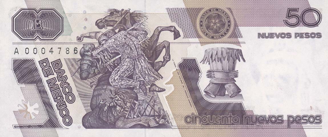 Back of Mexico p97: 50 Nuevos Pesos from 1992