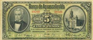 pS101c from Mexico: 5 Pesos from 1902