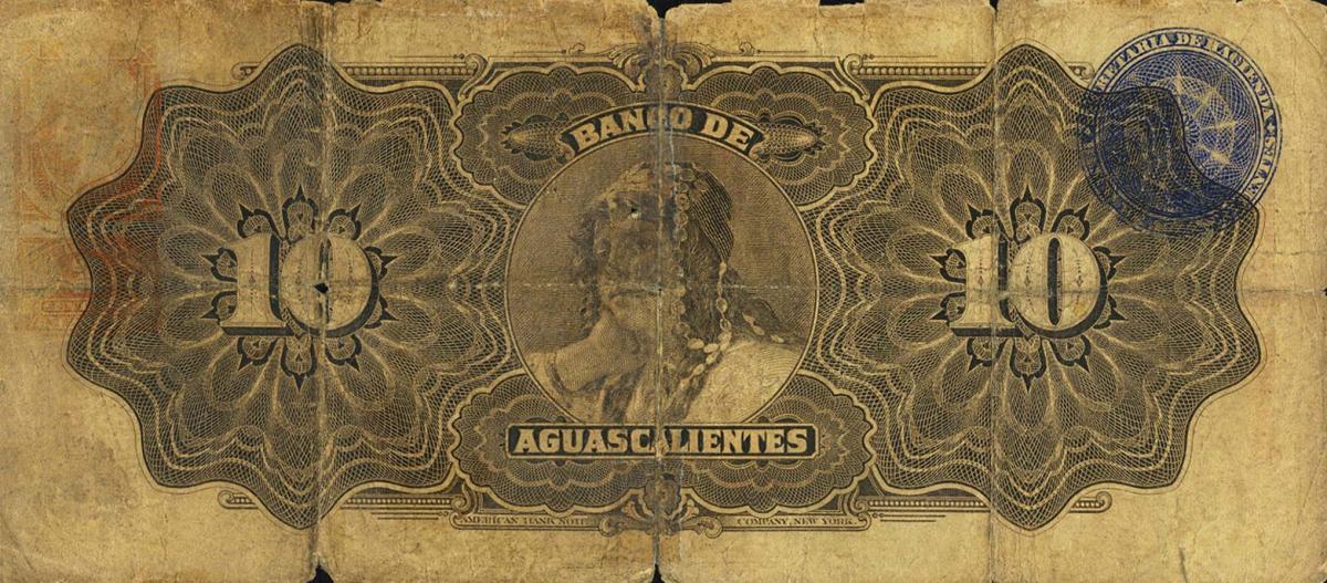 Back of Mexico pS102d: 10 Pesos from 1902