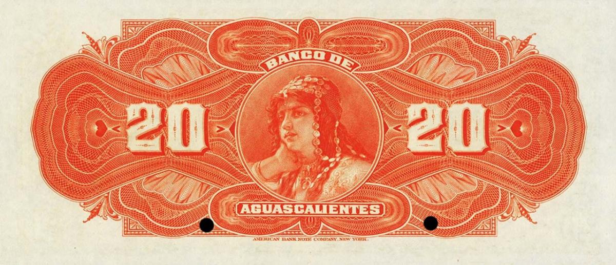 Back of Mexico pS103s: 20 Pesos from 1902