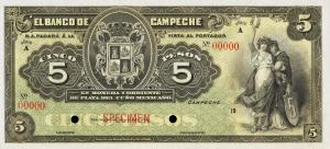 pS108s from Mexico: 5 Pesos from 1903