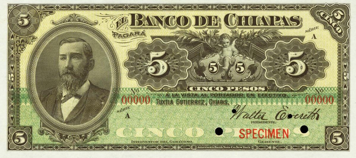 Front of Mexico pS113s: 5 Pesos from 1902