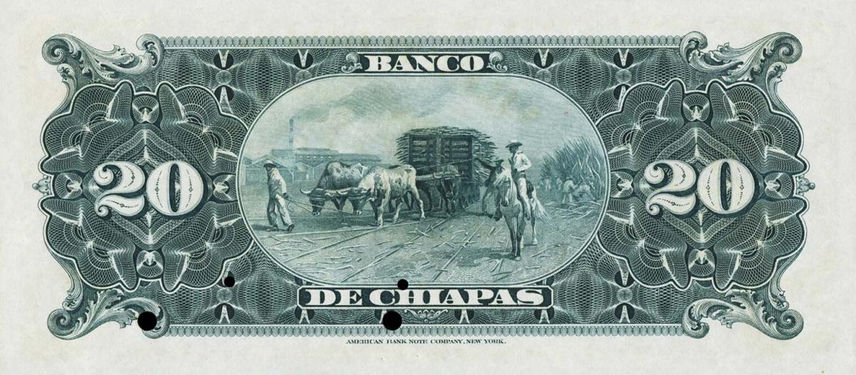 Back of Mexico pS115s: 20 Pesos from 1901