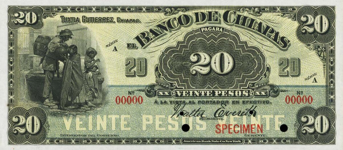 Front of Mexico pS115s: 20 Pesos from 1901