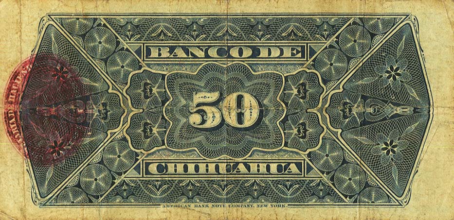 Back of Mexico pS119a: 50 Centavos from 1889