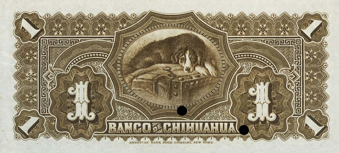 Back of Mexico pS120s: 1 Peso from 1889