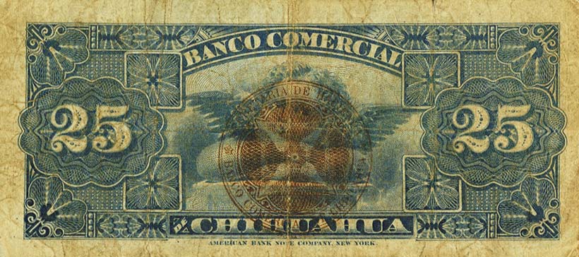 Back of Mexico pS124a: 25 Centavos from 1889