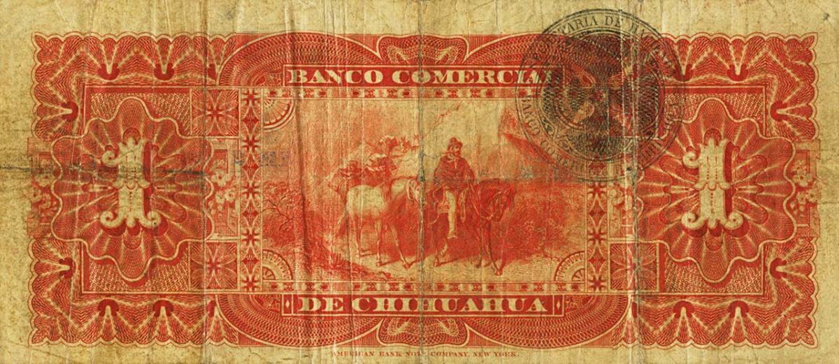 Back of Mexico pS126a: 1 Peso from 1889