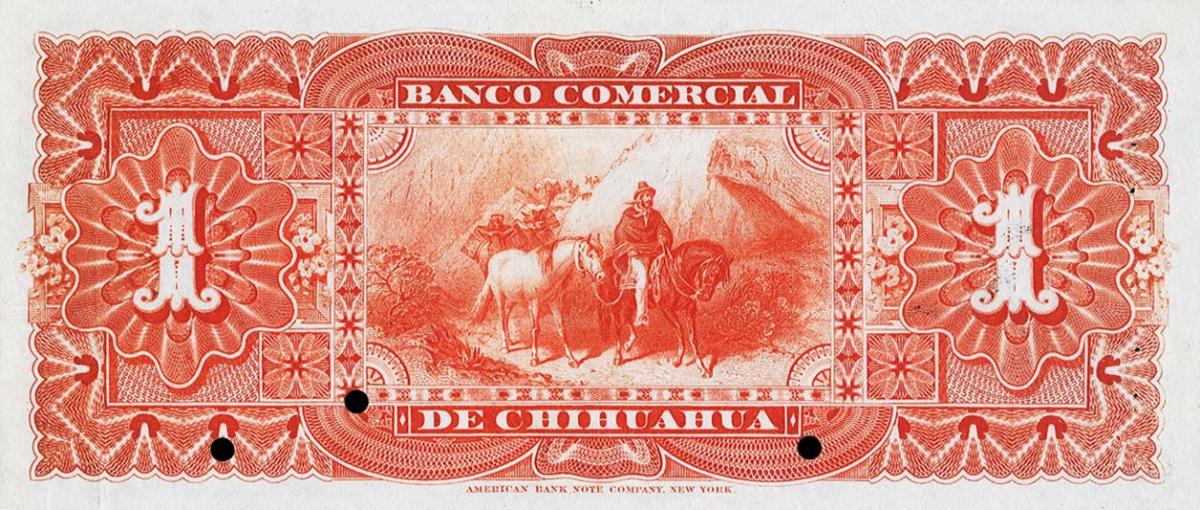 Back of Mexico pS126s: 1 Peso from 1889