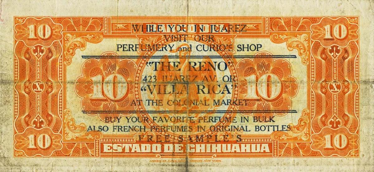 Back of Mexico pS133a: 10 Pesos from 1913