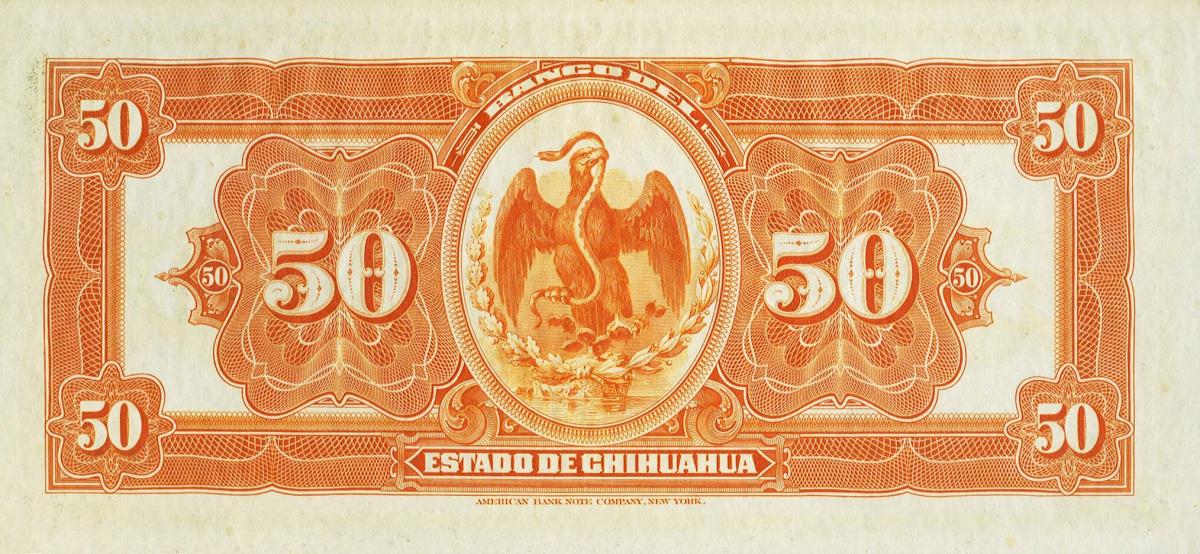 Back of Mexico pS135a: 50 Pesos from 1913