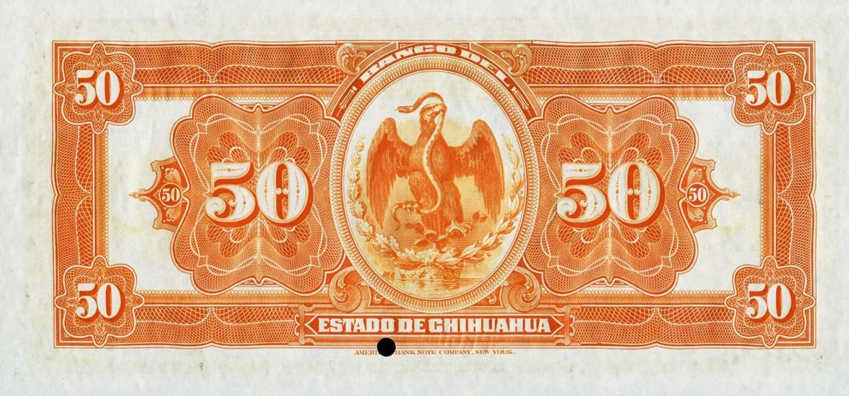 Back of Mexico pS135s: 50 Pesos from 1913