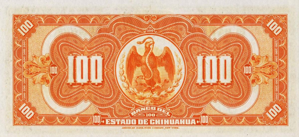 Back of Mexico pS136a: 100 Pesos from 1913
