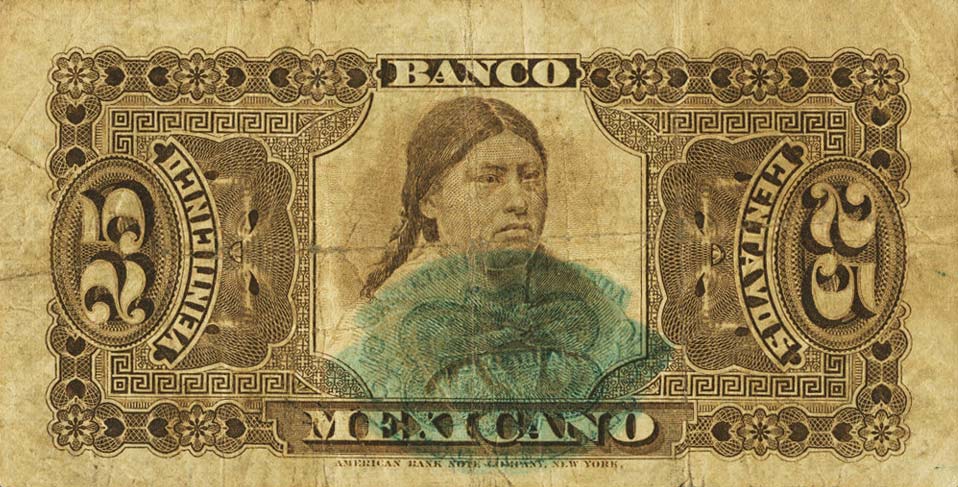 Back of Mexico pS151a: 25 Centavos from 1888