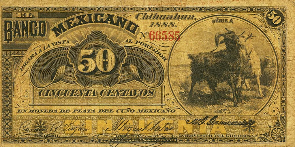 Front of Mexico pS152a: 50 Centavos from 1888