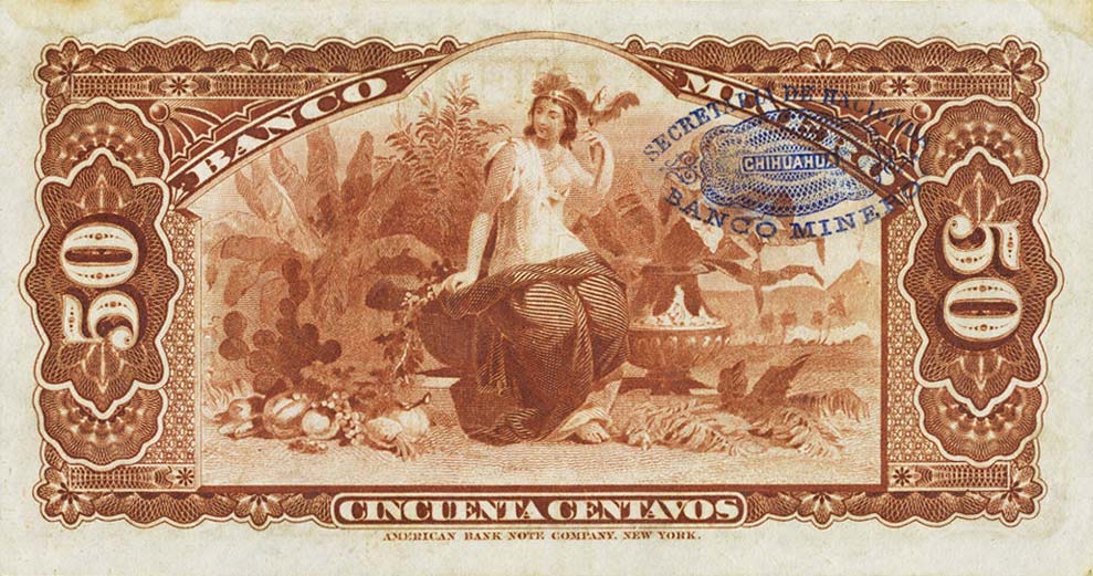 Back of Mexico pS161a: 50 Centavos from 1888