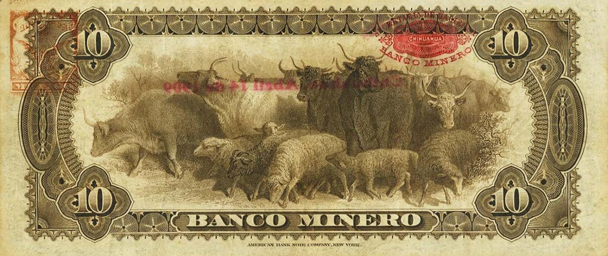 Back of Mexico pS164Ad: 10 Pesos from 1897