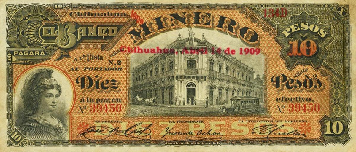 Front of Mexico pS164Ad: 10 Pesos from 1897