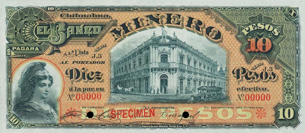 Front of Mexico pS164As2: 10 Pesos from 1897