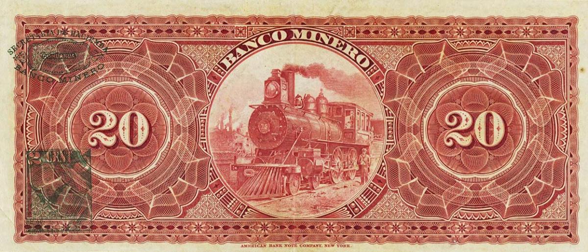 Back of Mexico pS165Bf: 20 Pesos from 1910