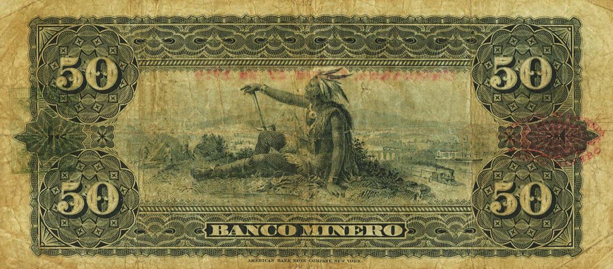 Back of Mexico pS166Ac: 50 Pesos from 1900