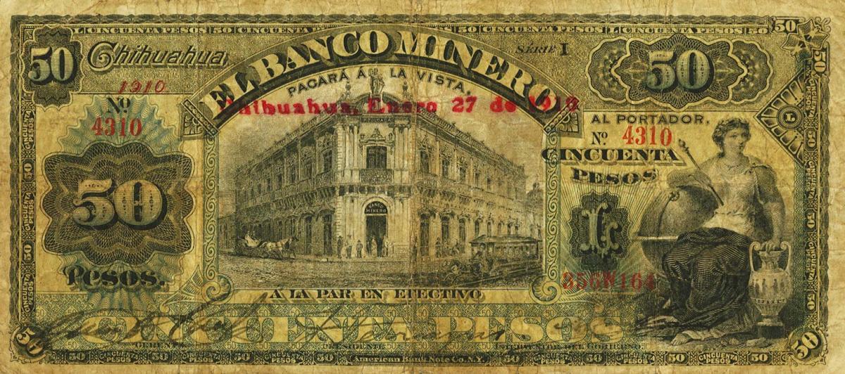 Front of Mexico pS166Ac: 50 Pesos from 1900