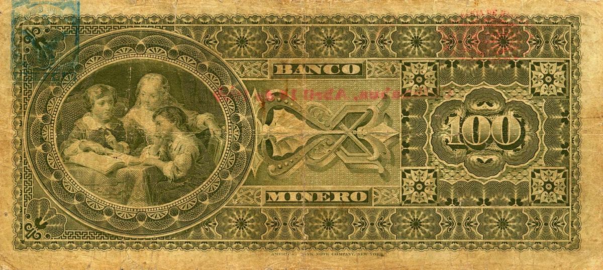 Back of Mexico pS168b: 100 Pesos from 1899