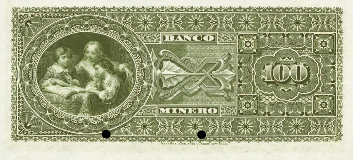 Back of Mexico pS168s1: 100 Pesos from 1899