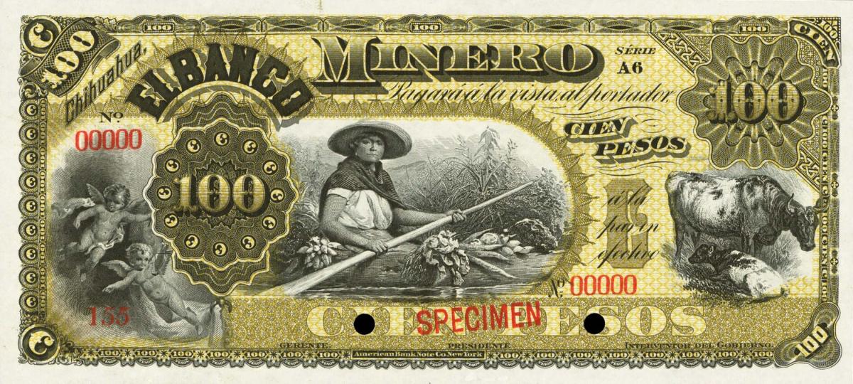 Front of Mexico pS168s1: 100 Pesos from 1899