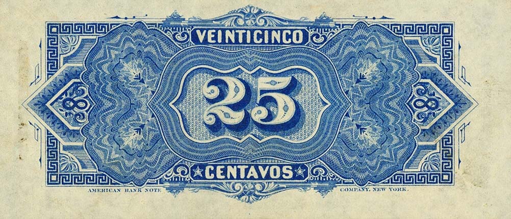 Back of Mexico pS172a: 25 Centavos from 1880