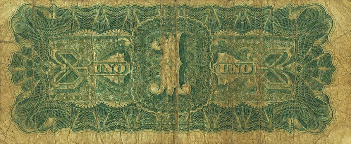 Back of Mexico pS174b: 1 Peso from 1880