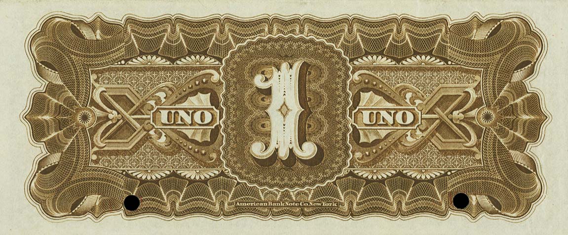 Back of Mexico pS175s: 1 Peso from 1880