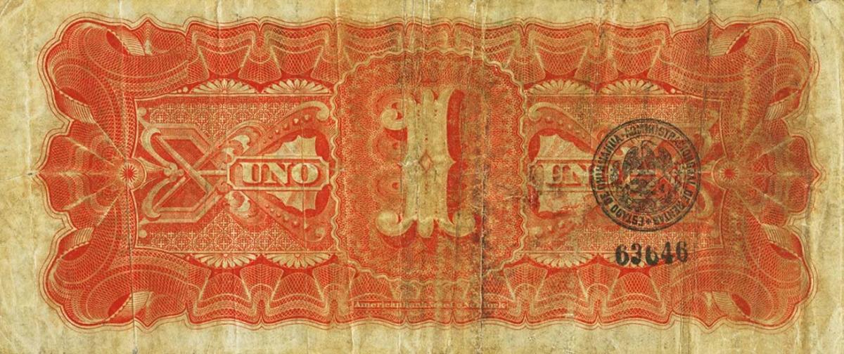 Back of Mexico pS176a: 1 Peso from 1880