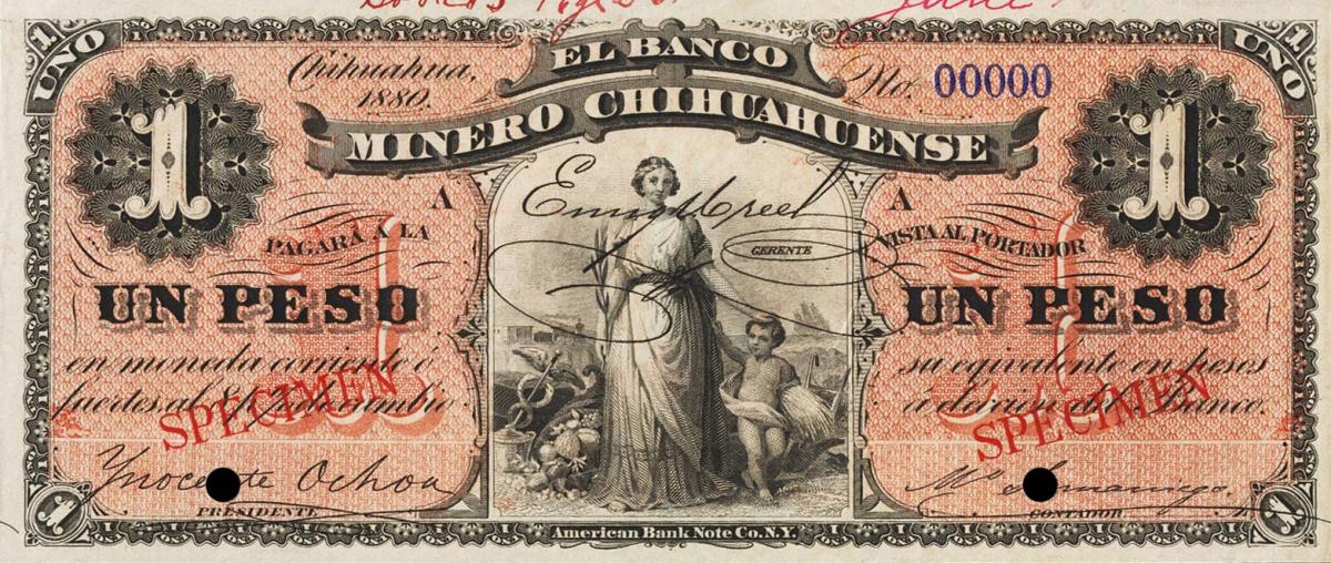 Front of Mexico pS176s: 1 Peso from 1880