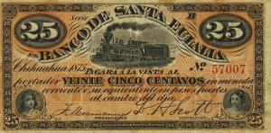 pS189a from Mexico: 25 Centavos from 1875