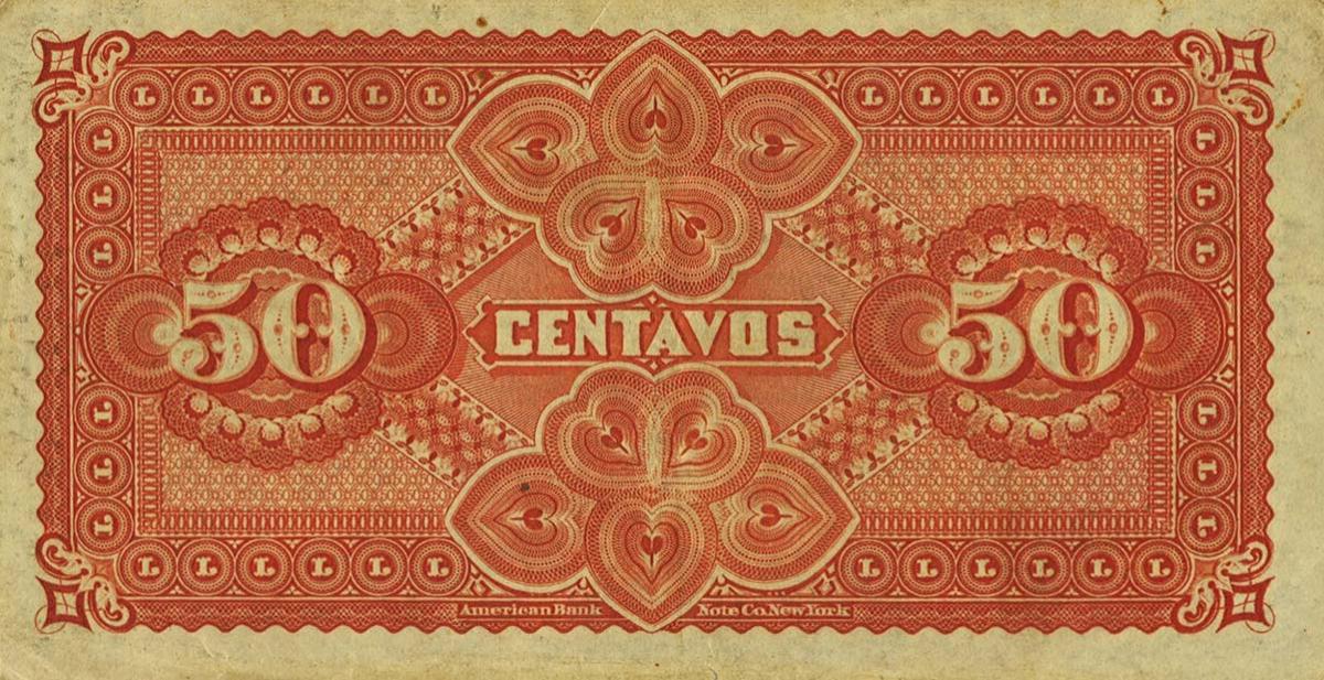 Back of Mexico pS190a: 50 Centavos from 1875