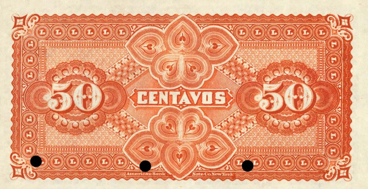 Back of Mexico pS190s: 50 Centavos from 1875