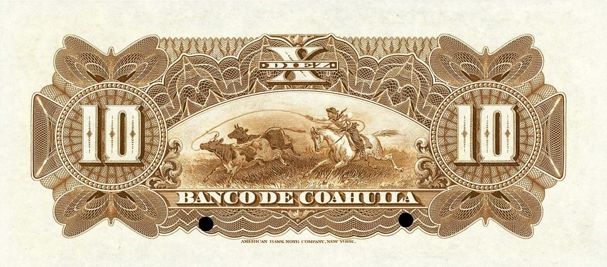 Back of Mexico pS196s: 10 Pesos from 1898