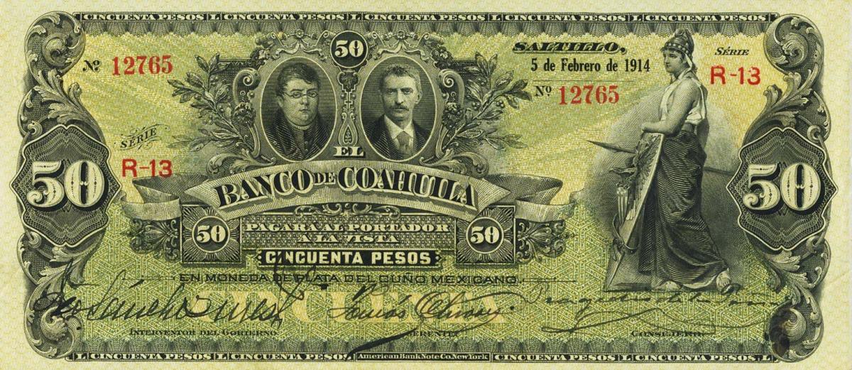 Front of Mexico pS198b: 50 Pesos from 1898