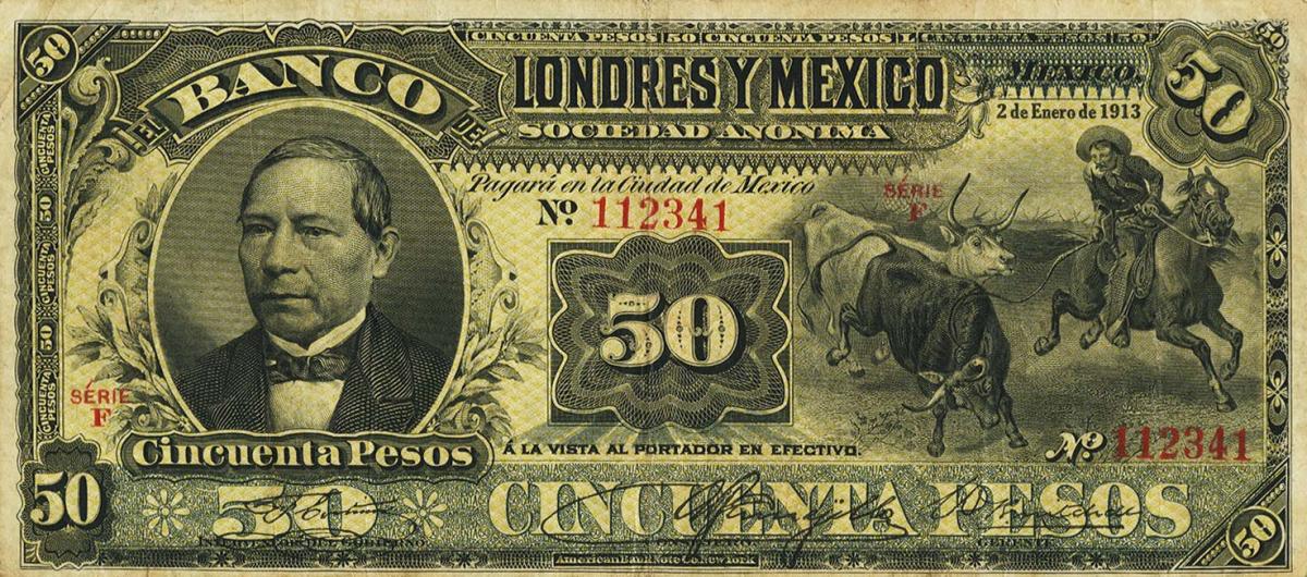 Front of Mexico pS236f: 50 Pesos from 1889