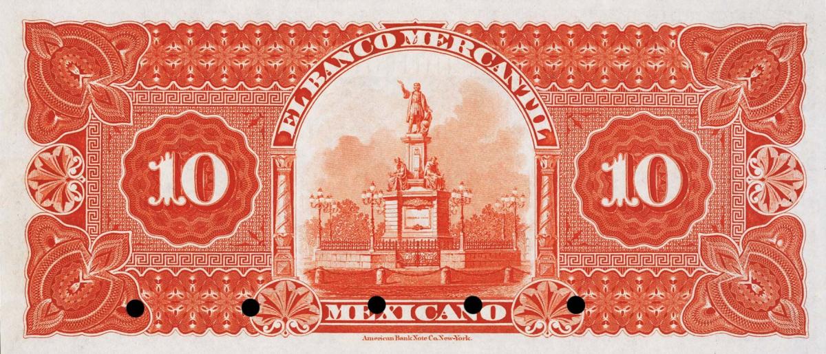 Back of Mexico pS244s: 10 Pesos from 1882