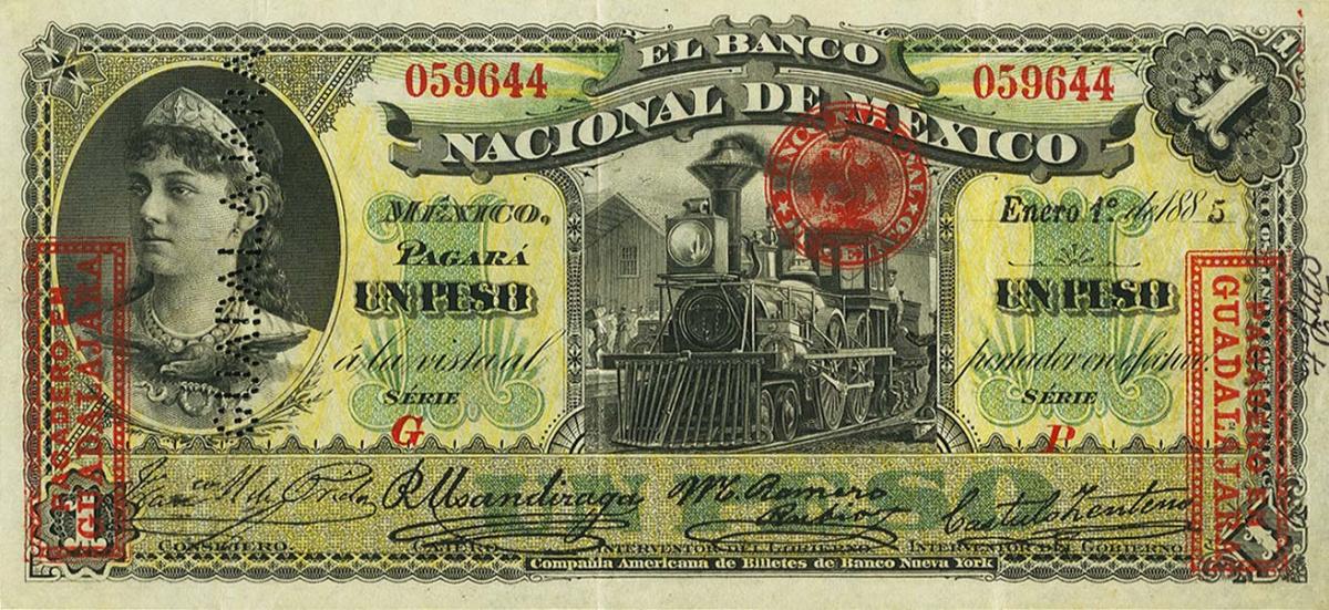 Front of Mexico pS255f: 1 Peso from 1885