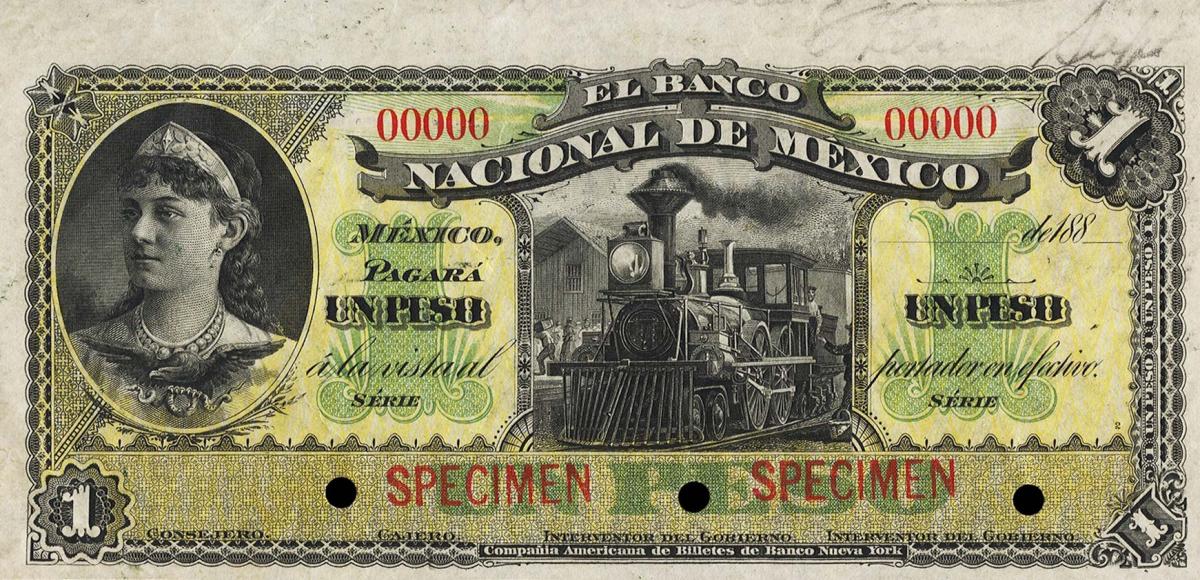 Front of Mexico pS255s2: 1 Peso from 1885