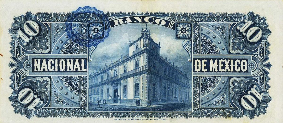 Back of Mexico pS258ai: 10 Pesos from 1885