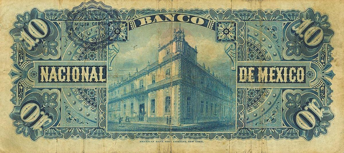 Back of Mexico pS258h: 10 Pesos from 1885